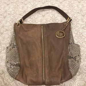 Michael Kors Bags - Michael Kors Tan/Snake Skin Shoulder Bag Michael Kors Bags - Michael Kors Tan/Snake Skin Shoulder Bag